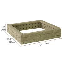 Grand lit de jardinière carré de 4 pieds en plastique HDPE de style marbré pour fleurs, légumes et herbes aromatiques, pour le jardinage.