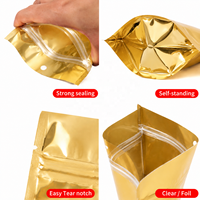 En stock, sac en mylar transparent avec fermeture éclair, debout, 100g 200g 300g, sacs d'emballage métalliques, sachet en aluminium, emballage alimentaire pour noix