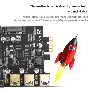 Tishric PCI-E 1X đến 2 cổng Type-C 3 cổng USB3.0 mở rộng Adapter Board PCI điều khiển thêm vào thẻ với <span class=keywords><strong>PCIe</strong></span> 1/4/8/16X thẻ - Product Image 6