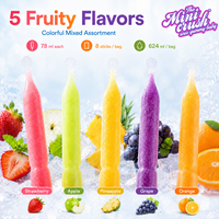 5 saveurs de fruits, sucettes glacées, tubes en plastique, jus liquide, rafraîchissants, en-cas d'été, vente en gros