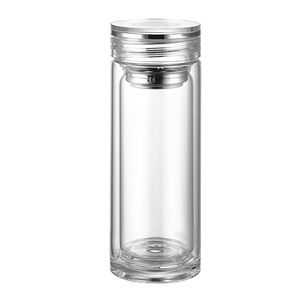 <b>Double</b> <b>Walled</b> Glass Cup High Borosilicate Heat Resistant Insulated Tea Cup For Travel With Lid Large Capacity Portable - Product Image 3