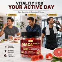 Gummies de Maca Marque Blanche OEM 2000mg 60 Gummies Racine de Maca Noire Rouge Jaune du Pérou Soutien Énergétique Sans Sucre