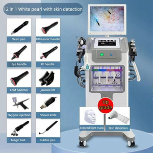 Appareil multifonctionnel 12 têtes pour le soin du visage en salon : scanner cutané, <span class=keywords><strong>injection</strong></span> d'oxygène, traitement de peeling aquatique - Product Image 3