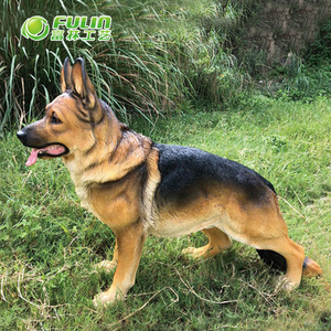Patung Anjing German Shepherd Ukuran Asli dari Resin untuk Dekorasi Taman dan Lanskap Luar Ruangan - Product Image 6