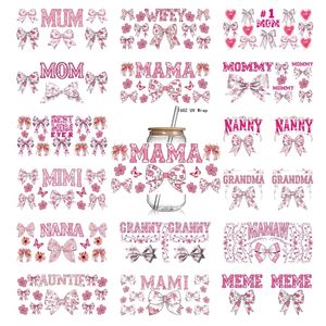 100 + UV DTF สติ๊กเกอร์<span class=keywords><strong>ห่อ</strong></span>ถ้วย Coquette โบว์แก้ว16ออนซ์สามารถห่อ Mama ลูกไม้สีชมพูถ้วยยูวีที่ห่อสติกเกอร์ Toile สีฟ้าสำหรับใช้16ออนซ์ - Product Image 1
