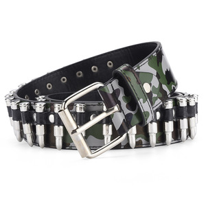 Femmes/hommes oeillet <span class=keywords><strong>pyramide</strong></span> Goth Camouflage clouté métal Punk Rock Rivet ceintures - Product Image 1