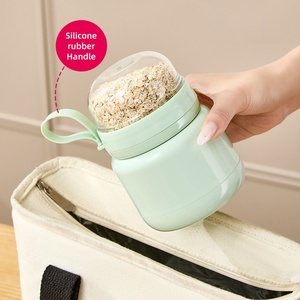 Overnight Oats <b>Jars</b> with Lid and Spoon Set Durable and Stylish Breakfast Cup with Spoon for Milkshake Oat <b>Jars</b> Food Storage - Product Image 1