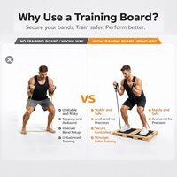 Plataforma de Madera para Bandas de Resistencia, Base para Ejercicios de Fitness, Tabla de Ejercicios para Gimnasio en Casa