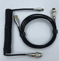 Câble de clavier mécanique enroulé USB Type C GX12 avec connecteur aviateur, couleur personnalisée