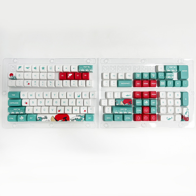 Coral Sea Themed XDA Profile PBT Keycaps 129 Keys 5-Side Dye Sublimation Keycap