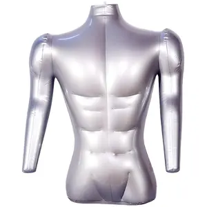 factory customized vinyl inflatable male upper body mannequin durable plastic blow up torso dummy clothes hanging