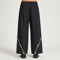 Pantalons et pantalons longs pour hommes, style urbain, avec poches, plissés, déchirés, en nylon/coton, broderie à la main, imprimé lumineux, fermeture à boutons vidéo