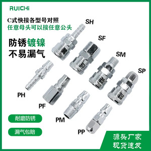 Ruichi <b>Quick</b> Coupler Stainless Steel Compression Fittings For Hydraulic Pneumatic Air Hose <b>Connectors</b> - Product Image 3