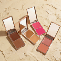 Fard à joues 2-en-1 personnalisable, poudre et crème, changeant de couleur, minéral, multicolore pour le maquillage du visage