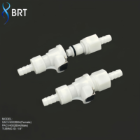 Raccord rapide en plastique BRT à sertir, extrémité mâle sans filetage, 6,4 mm, pour tuyau