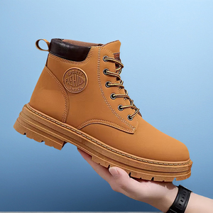 Chất Lượng Cao Hợp Thời Trang Người Đàn Ông Cao Top Giày Thời Trang Phụ Nữ PU Da Unisex Khởi Động - Product Image 4