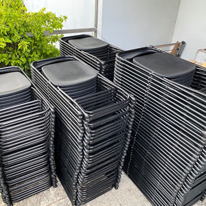 Commercio all'ingrosso a buon mercato pranzo matrimonio campeggio banchetto di <span class=keywords><strong>plastica</strong></span> nero sedia pieghevole per eventi - Product Image 1