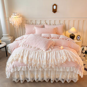 Jupe de lit en velours de lait mat ensemble de quatre pièces draps, taies d'oreiller, ensembles de housse de couette - Product Image 4