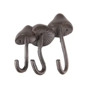 Cast Iron Mushroom Hooks Decorative Mushroom Wall Hooks for Hanging Keys and Hats