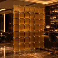 Paravent de séparation en verre doré de luxe pour hall d'hôtel, restaurant, bar, décoration commerciale, art