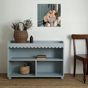 Meuble de rangement moderne de luxe avec bord ondulé, bibliothèque pour enfants, rangement pour jouets, bibliothèque, armoire de rangement en bois pour le salon - Product Image 2