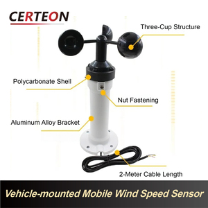 산업용 <span class=keywords><strong>3</strong></span>컵 풍속계 RS485 4-20mA 0-10V 옥외 크레인 차량 장착형 바람 속도 센서 - Product Image 2