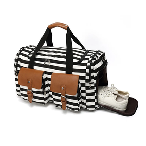 Waterproof Canvas Duffle <b>Bag</b> Stylish Overnight <b>Bag</b> With Shoes <b>Compartment</b> Canvas <b>Travel</b> <b>Bag</b> - Product Image 1
