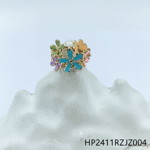 Alla moda 18K placcato anello regolabile di apertura alla moda gioielli da donna con ali intarsio e forma di numero per ogni occasione - Product Image 1