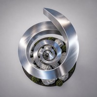 Escultura Abstracta Moderna de Acero Inoxidable, Arte en Espiral Grande para Exteriores, Escultura Metálica Personalizada para Decoración de Plazas Comerciales