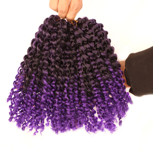 Vente en gros de cheveux synthétiques bouclés courts Marly Bob Ombre Bourgogne pour tresses au crochet, en fibre haute température, pour femmes noires - Product Image 4