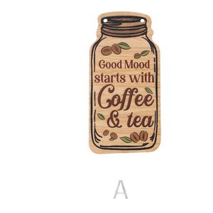 Rustic <b>Wooden</b> Mason Jar <b>Signs</b> 4Pcs <b>Home</b> Kitchen Wall Decor Coffee Tea Love Theme Hanging Tags Irregular Shape Wood Craft - Product Image 3
