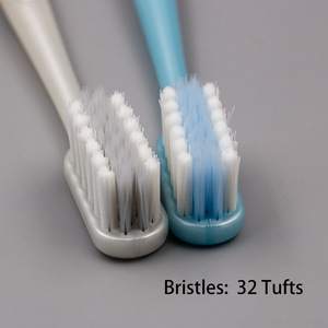 Brosse à dents manuelle pour adultes, manche droit, double couleur, poils souples, protection des gencives, nettoyage en profondeur, usage domestique - Product Image 2