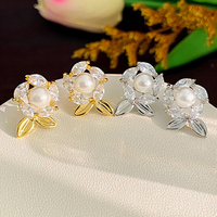 Parure de bijoux en perles d'eau douce 2027, collier pendentif feuille marquise et boucles d'oreilles clous pour femme, cadeau de mariage vintage délicat