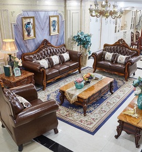 Set di Divani Modulari di Lusso in Legno di Quercia Intagliato Convertibile Stile Reale <span class=keywords><strong>Arabo</strong></span> per Soggiorno con Chaise Longue per Appartamenti - Product Image 2