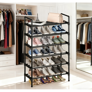 Étagère à chaussures en métal américaine en stock, simple, pour la maison, anti-poussière, rangement de chaussures, étagère à chaussures de porte - Product Image 3