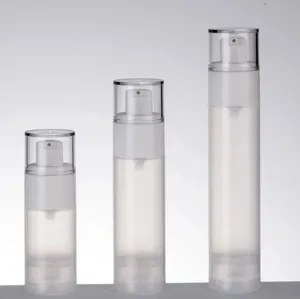 Blanco Vacío Forma Redonda 30ml 15ML 30ML 50ML 120mL 150mL Pp Botella de bomba sin aire cosmética de plástico para embalaje de cuidado de la piel