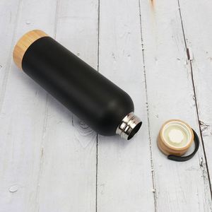 Hot Sales 500ml Double Wall Stainless Steel Vacuum <b>Flask</b> Water Bottle Bamboo Lid/Base Customized Logo Thermal Wholesale - Product Image 2