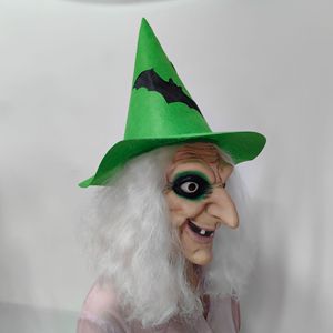 Maschera da Strega Originale con Cappello <span class=keywords><strong>e</strong></span> Parrucca, Accessori per Travestimenti Horror, <span class=keywords><strong>Maschere</strong></span> di Halloween in Lattice Naturale per Adulti - Product Image 2