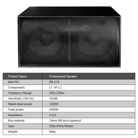 Speaker Profesional DJ PB3 4 Ohm 2x 18 inci, Box Speaker Bass Kuat Sistem Suara Pasif Video Pro Audio Subwoofer 18 Inch