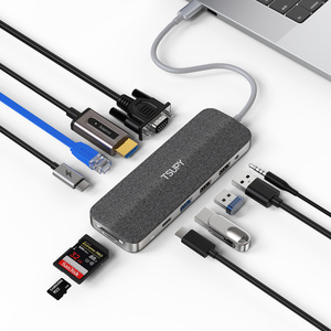 Bộ Chuyển Đổi Đa Năng PU Leather TSUPY, Cổng Usb C 11 Trong 1, Có Âm Thanh, Hdtv, Lan, Sd, Tf Cho <span class=keywords><strong>Ipad</strong></span> Pro - Product Image 1