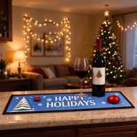Tapis de bar non tissé, design personnalisé, logo exclusif, caoutchouc nitrile, absorbant l'eau, antidérapant, imprimé en couleur, pour bar à domicile, fêtes