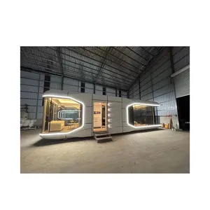 factory sale smart windproof hotel building Luxury beach villa manufacture mobile prefab space capsule house