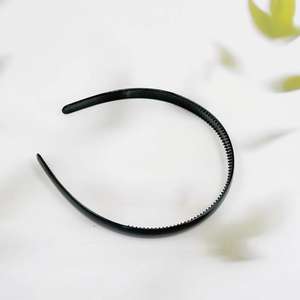 Serre-tête 1 Yuan Department Store, accessoire serre-tête simple style coréen à couronne haute, serre-tête noir antidérapant pour le lavage du visage, uni - Product Image 1