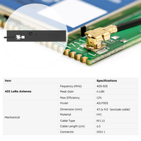 Antenne PCB flexible U.FL coaxiale microbande omnidirectionnelle à gain élevé, ultra-mince, adhésive, intégrée, 403-503 MHz