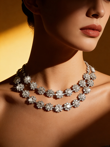 Conjunto de Joyería Nupcial Kardiya, Elegante y Moderno, con Zirconias Brillantes en Forma de Flor, para Bodas y Eventos Nocturnos, Cadenas de Aleación de Acero Titanio - Product Image 5