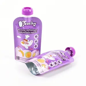 Bolsas de embalaje de jugo de bebida yogur líquido comida de bebé color impreso personalizado con bolsa de pico