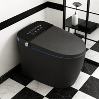 WC intelligent sans réservoir, finition mate, monobloc allongé, sans bride, chasse automatique, bidet, siège chauffant, massage, lavage, LED