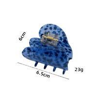 Pince à cheveux en acétate en forme de cœur, taille moyenne, pour femme, pour demi-queue de cheval, pince requin, accessoires capillaires élégants pour célébrités d'Internet