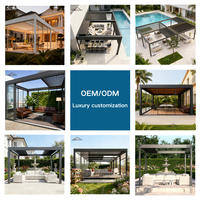 Pergola rétractable entièrement automatique en aluminium, abri de jardin, rangement extérieur, toit à lames orientables, imperméable, abri pliant électrique, ombrage naturel