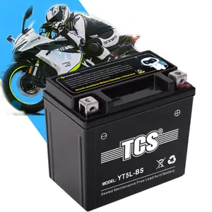 100% buena yt5l batería 12v5ah batería de gel piezas del motor de la motocicleta